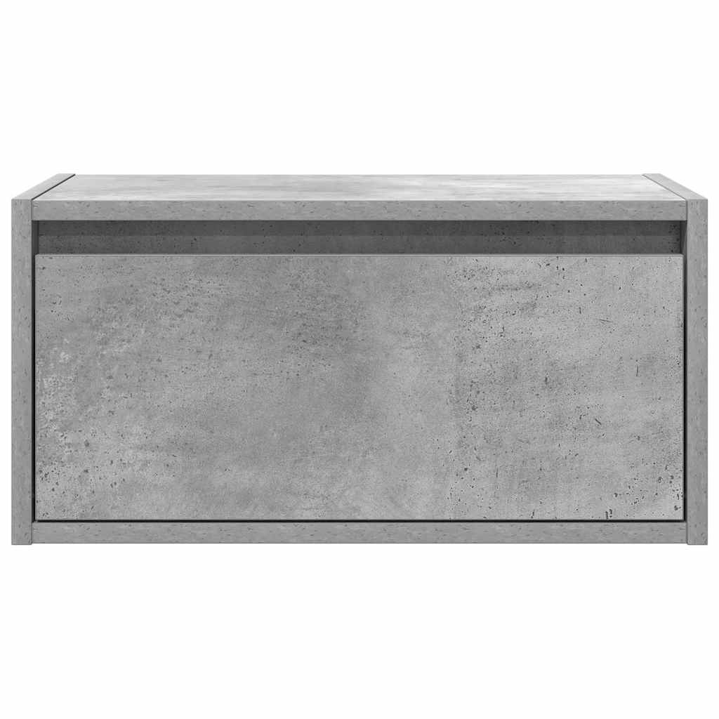 Wall-mounted bedside tables with LED lights 2 pcs. Concrete grey