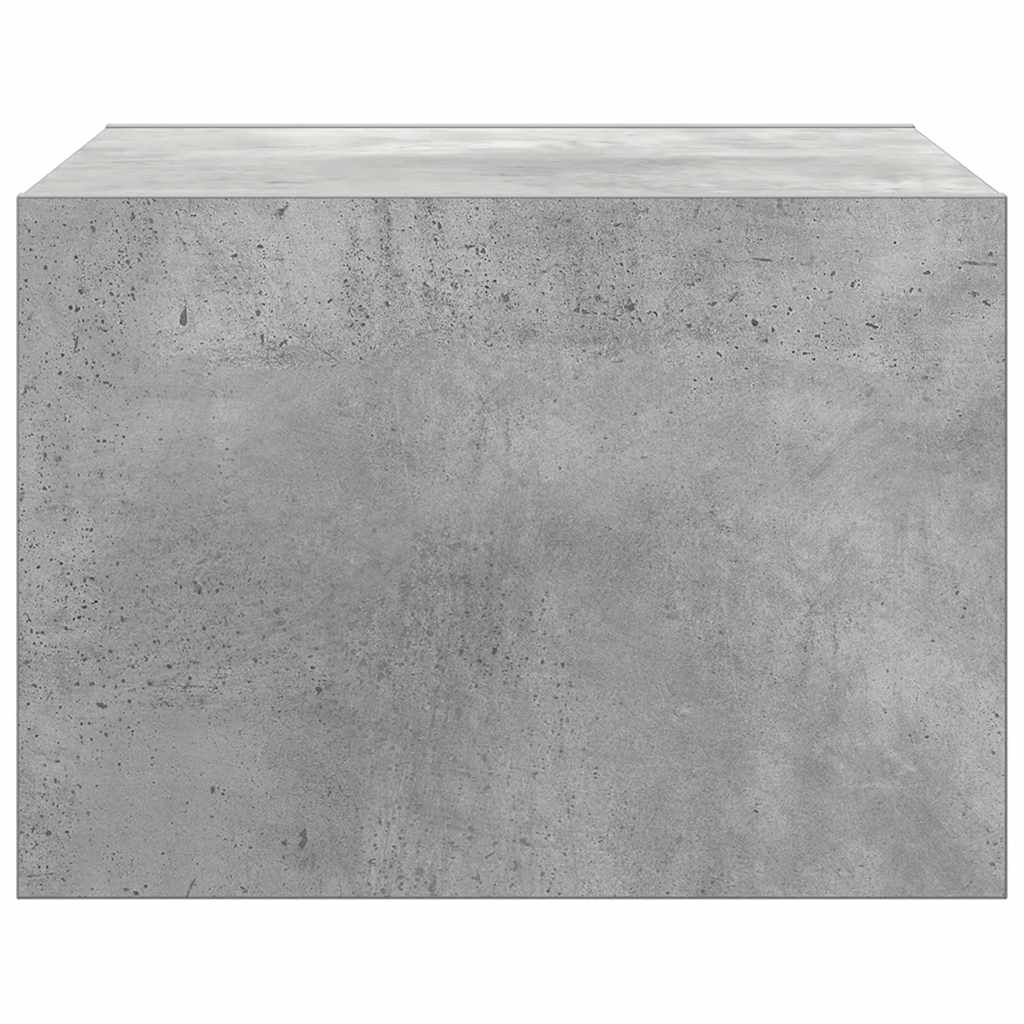 Wall-mounted bedside tables with LED lights 2 pcs. Concrete grey