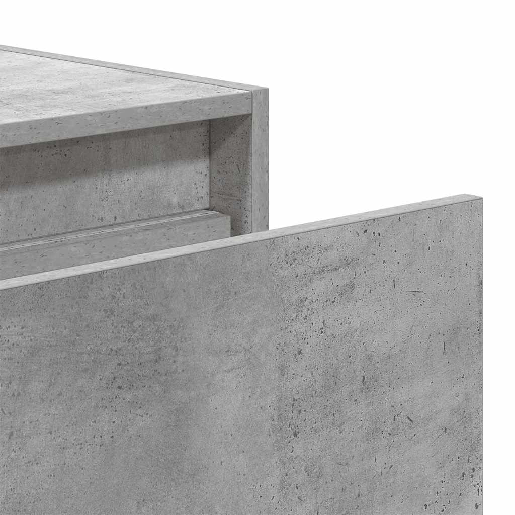 Wall-mounted bedside tables with LED lights 2 pcs. Concrete grey