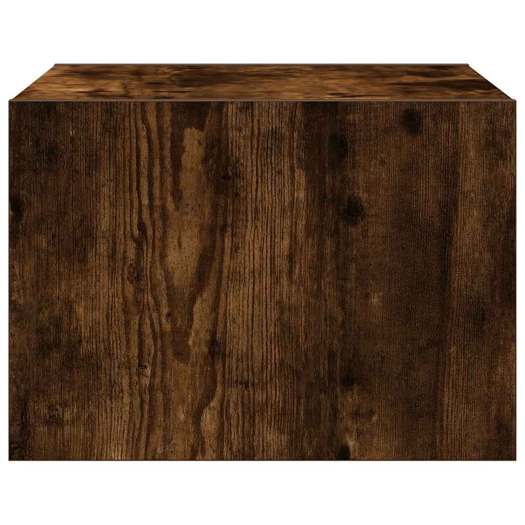 Wall-mounted bedside tables with LED lights 2 pcs. Smoked oak