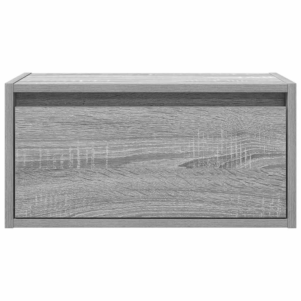 Wall-mounted bedside tables with LED lights 2 pcs. Gray Sonoma