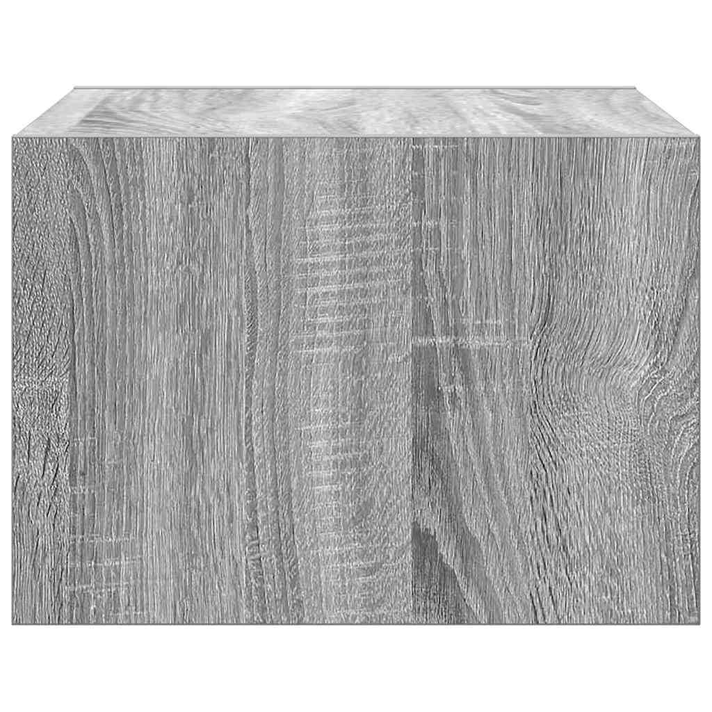 Wall-mounted bedside tables with LED lights 2 pcs. Gray Sonoma