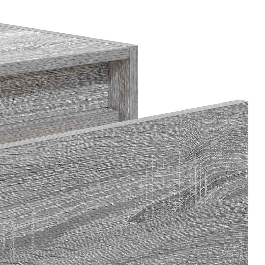 Wall-mounted bedside tables with LED lights 2 pcs. Gray Sonoma