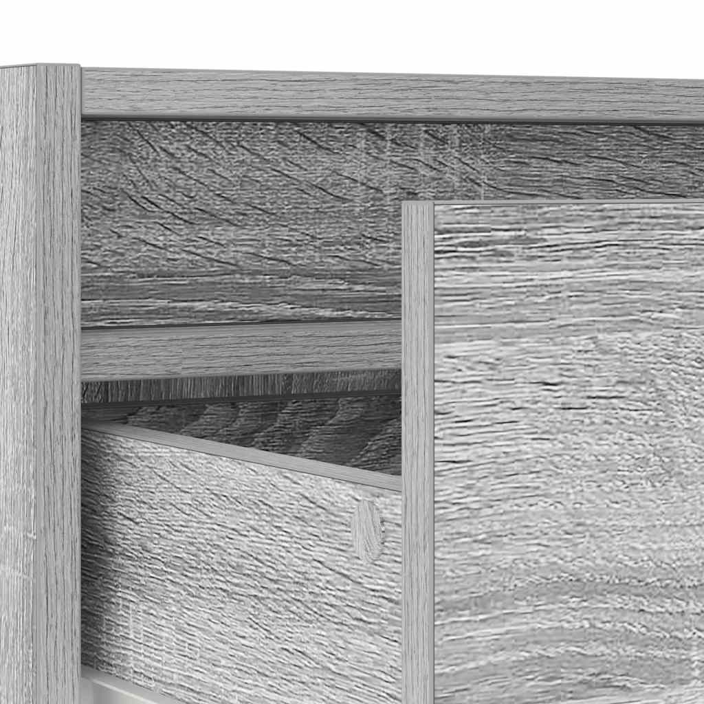 TV cabinet with LED lights, Sonoma grey, 100 x 35.5 x 25 cm