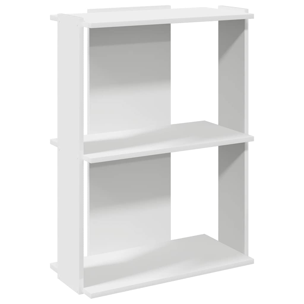 Bibliothèque 3 étagères blanche 60x30x80 cm en bois