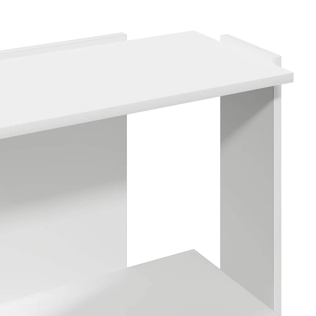 Bibliothèque 3 étagères blanche 60x30x80 cm en bois