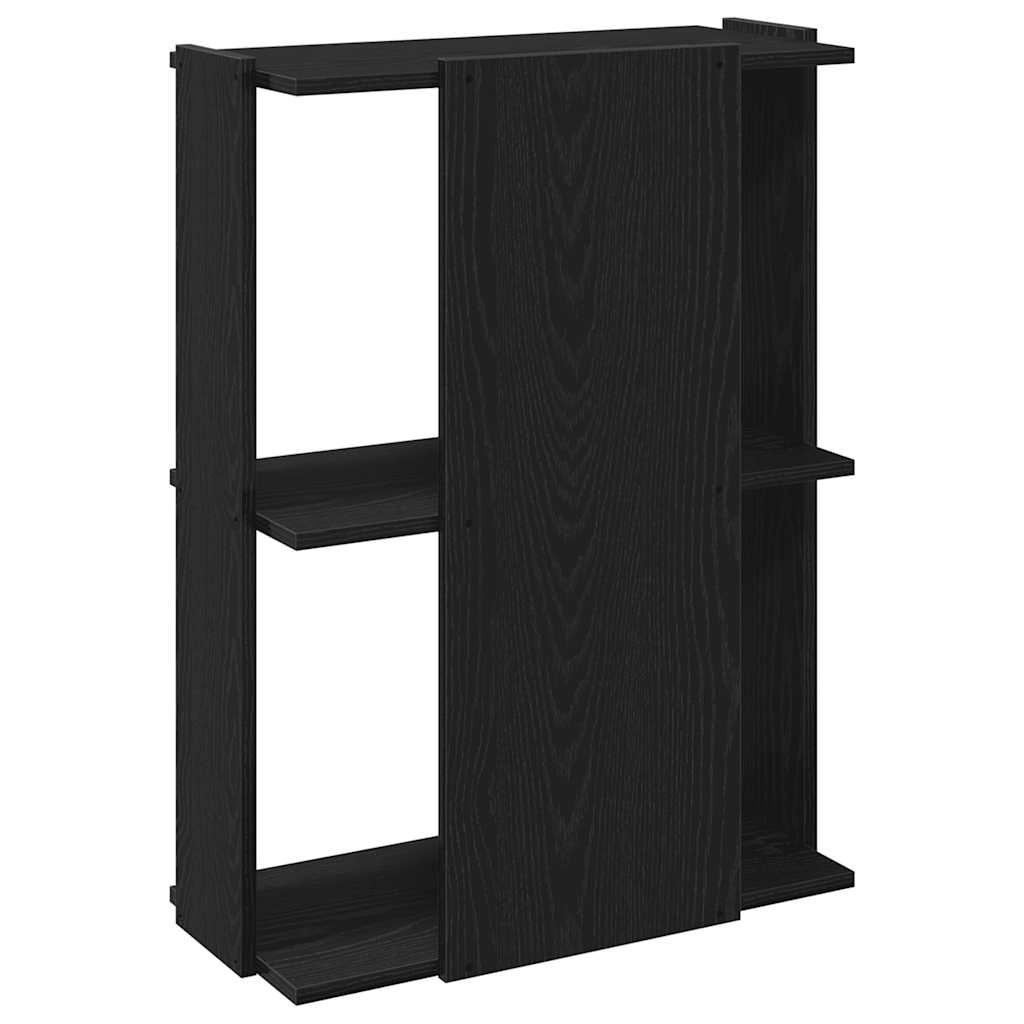 Bibliothèque 3 étagères noire 60x30x80 cm en bois
