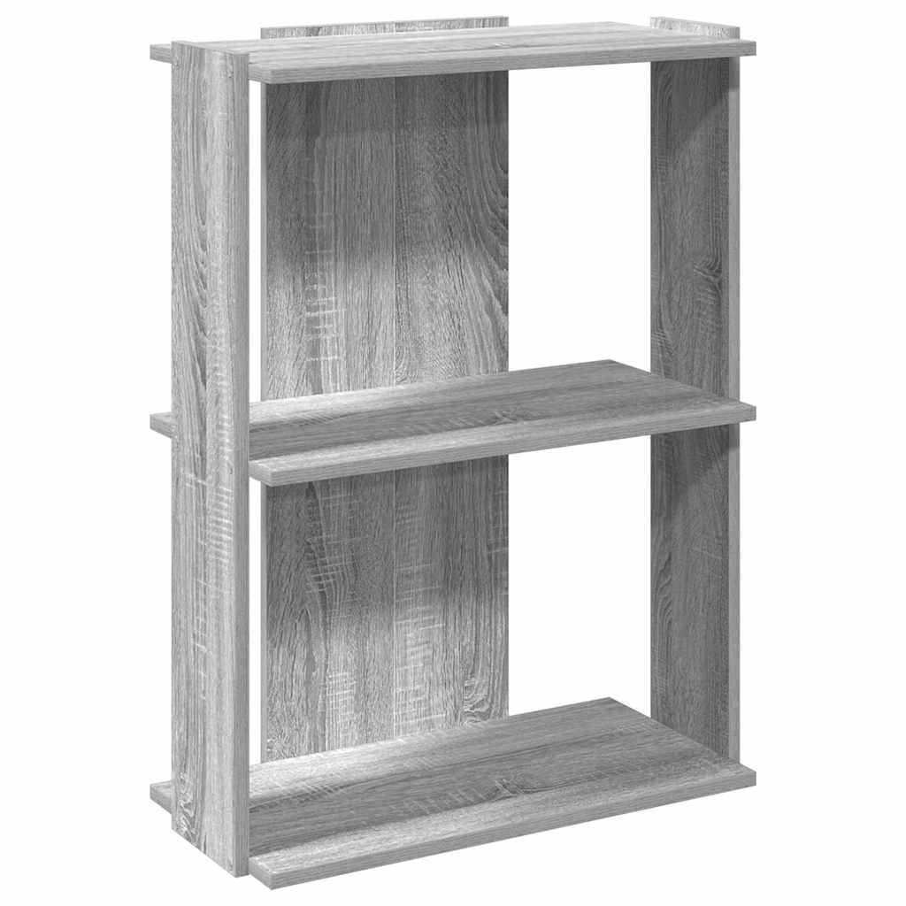 Bibliothèque 3 étagères Gris Sonoma 60x30x80 cm matériau bois