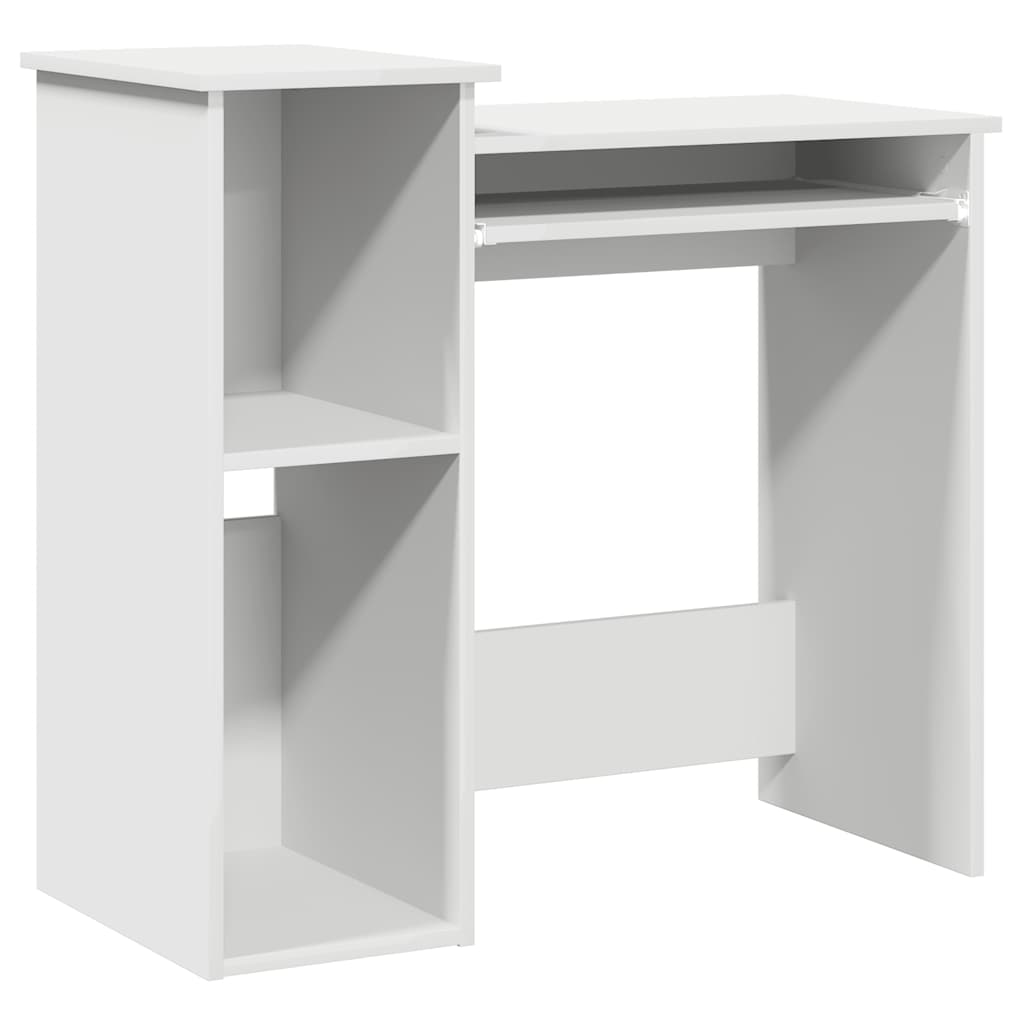 Bureau avec étagères blanc 84x40x78 cm en matériau à base de bois
