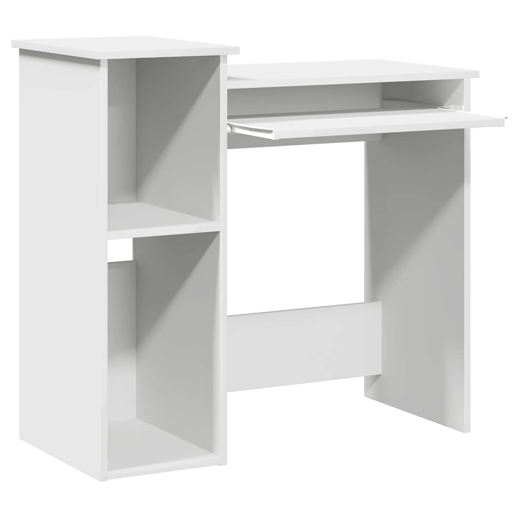 Bureau avec étagères blanc 84x40x78 cm en matériau à base de bois