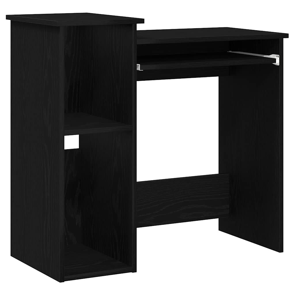 Bureau avec étagères noir 84x40x78 cm matériau à base de bois