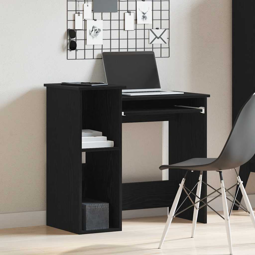 Bureau avec étagères noir 84x40x78 cm matériau à base de bois