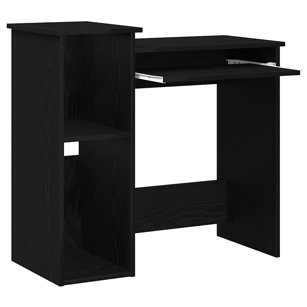 Bureau avec étagères noir 84x40x78 cm matériau à base de bois