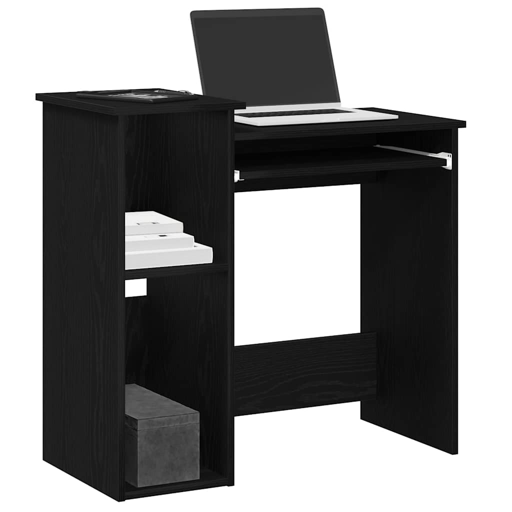Bureau avec étagères noir 84x40x78 cm matériau à base de bois