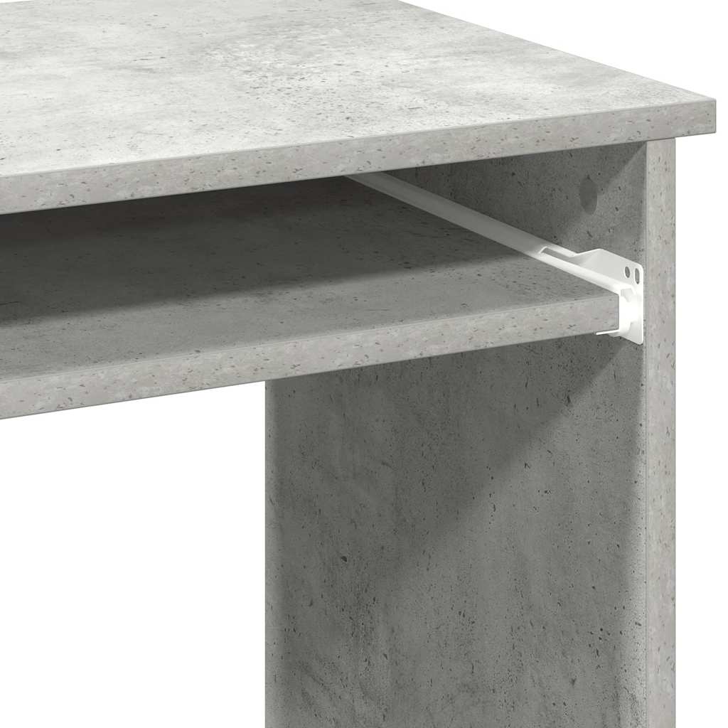 Bureau avec étagères en béton gris 84x40x78 cm en bois