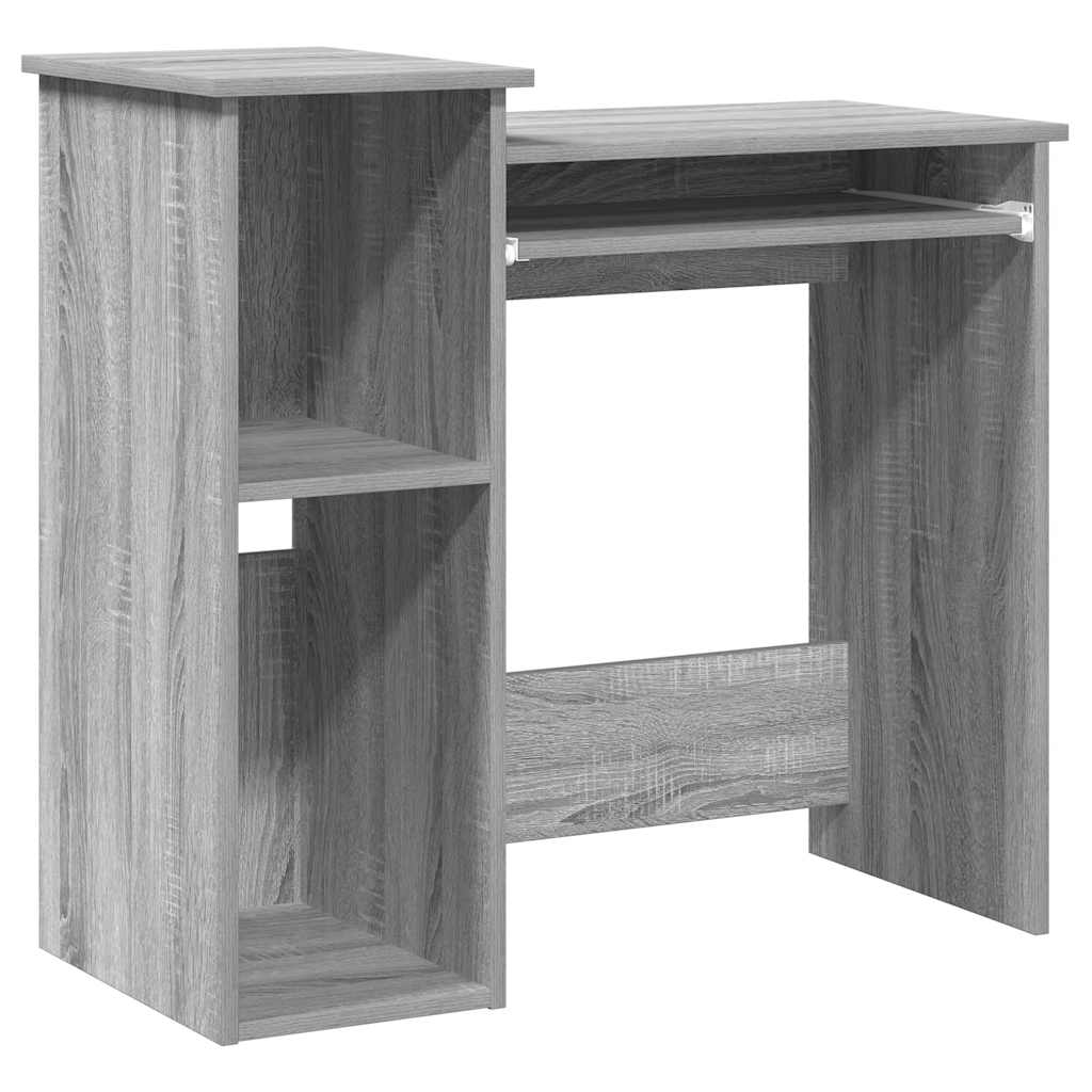 Bureau avec étagère, gris Sonoma, 84x40x78 cm, matériau à base de bois