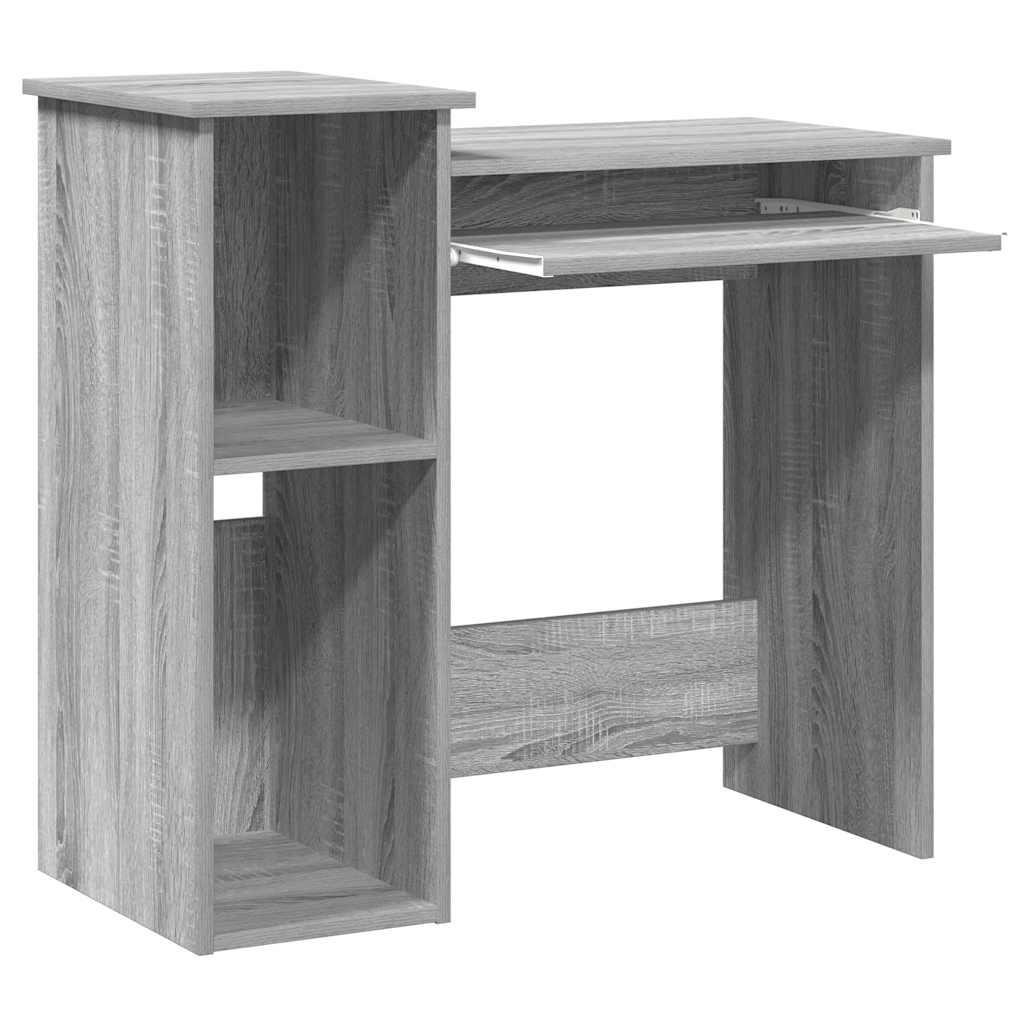 Bureau avec étagère, gris Sonoma, 84x40x78 cm, matériau à base de bois