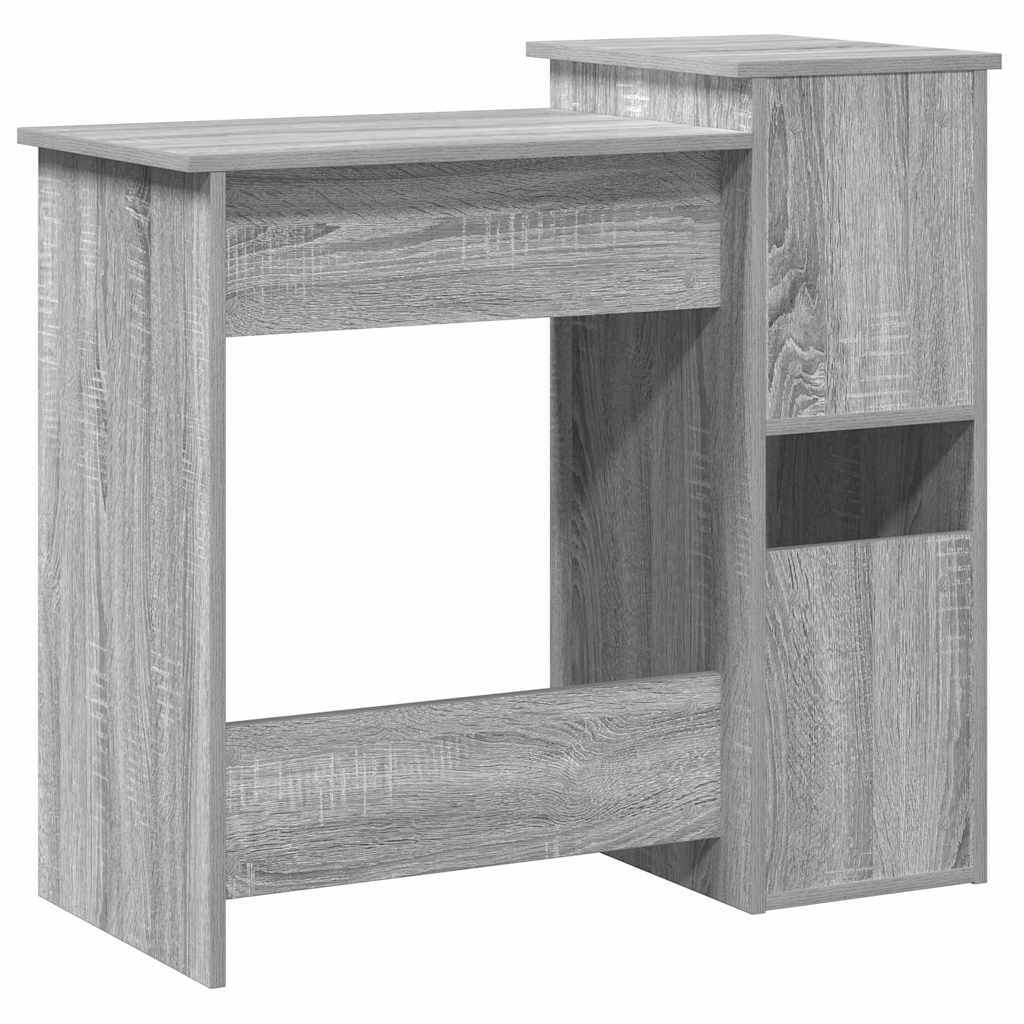 Bureau avec étagère, gris Sonoma, 84x40x78 cm, matériau à base de bois