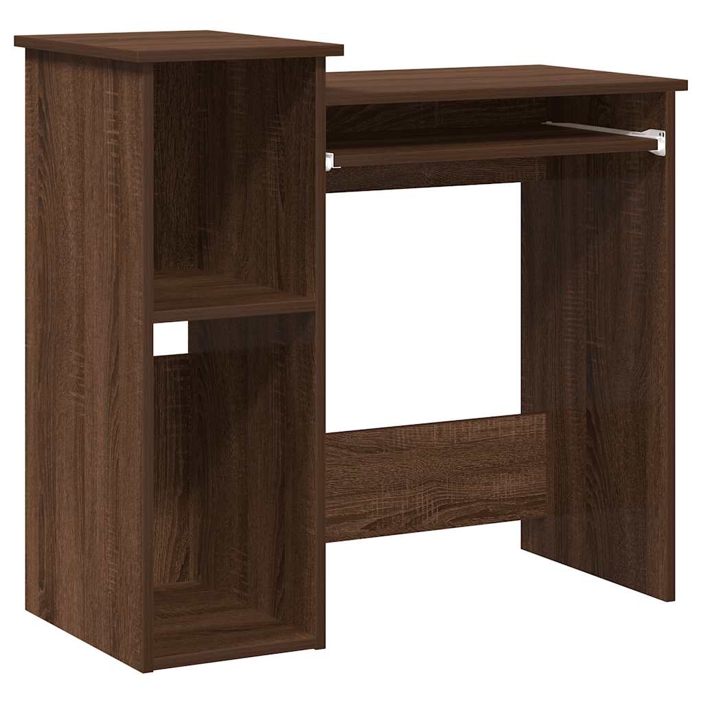 Desk with shelf brown oak look 84x40x78 cm