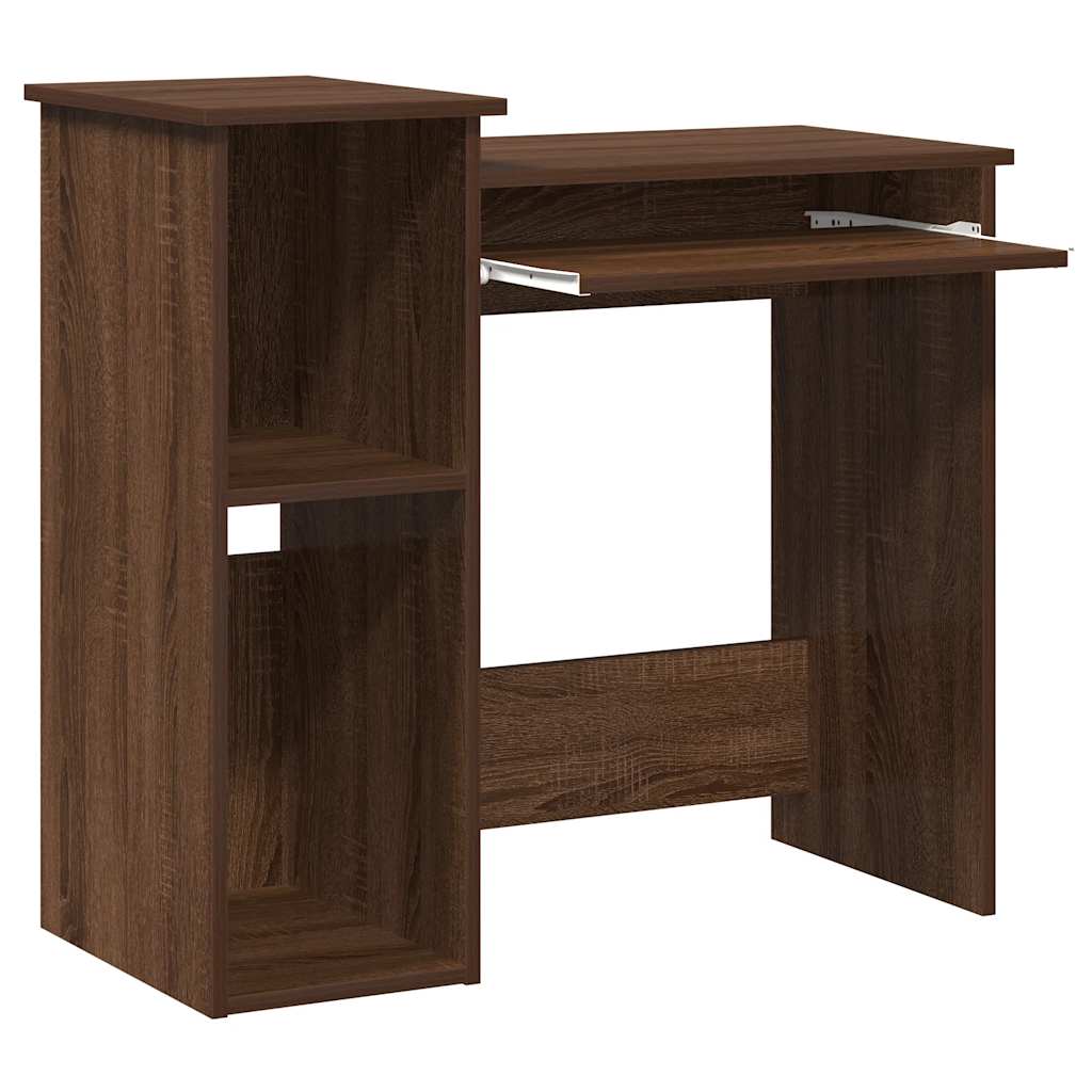 Desk with shelf brown oak look 84x40x78 cm