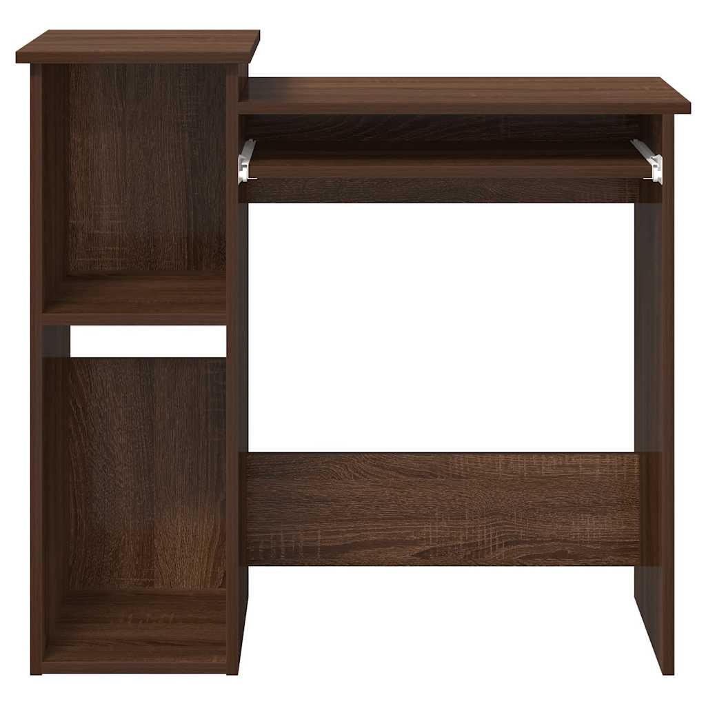 Desk with shelf brown oak look 84x40x78 cm