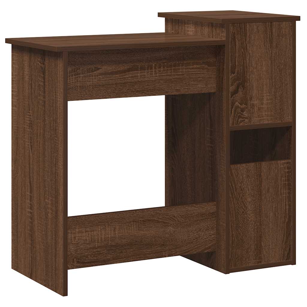 Desk with shelf brown oak look 84x40x78 cm