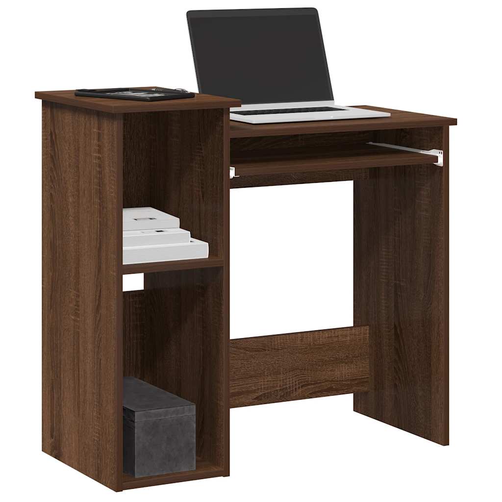 Desk with shelf brown oak look 84x40x78 cm