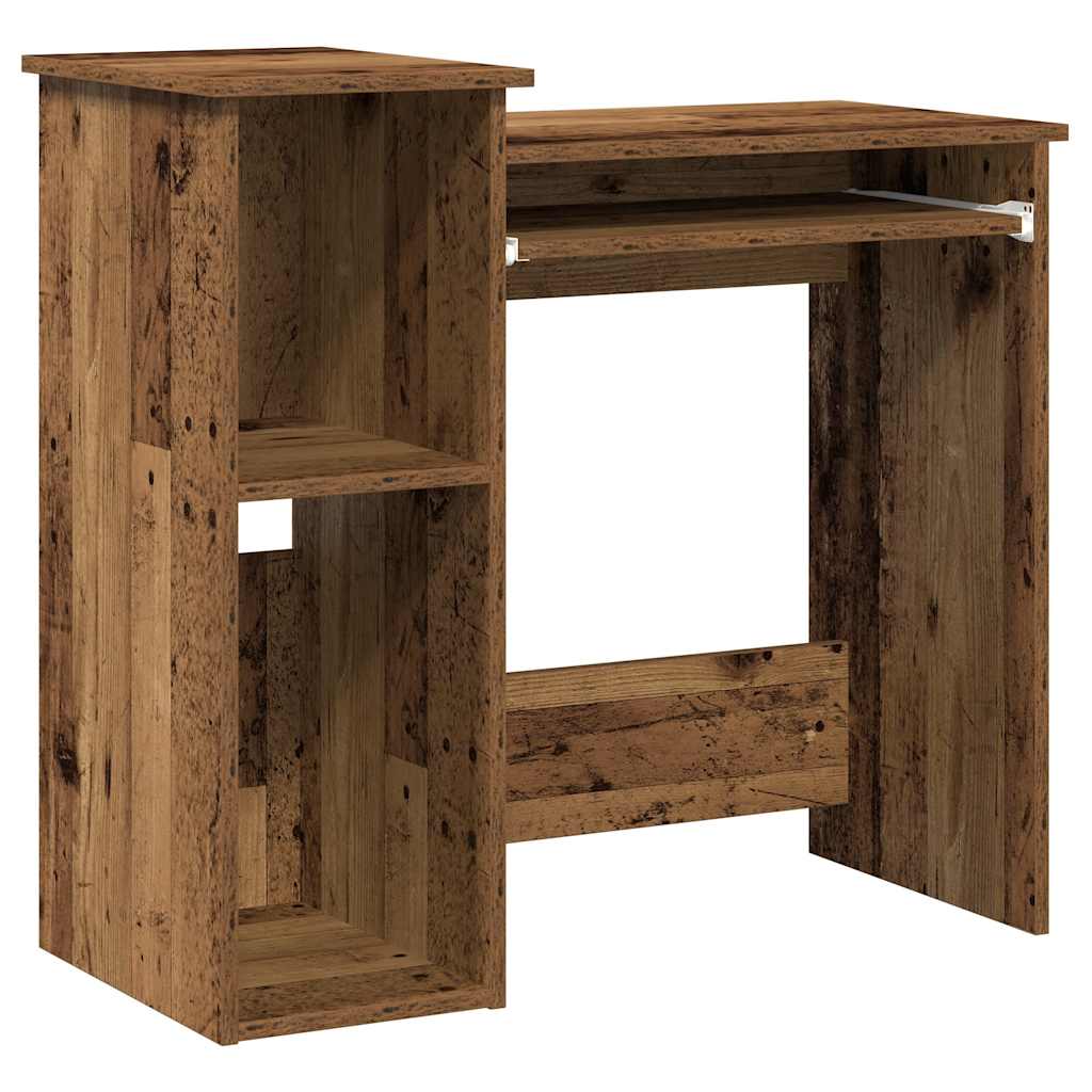 Desk with shelf, reclaimed wood look, 84x40x78cm, wood-based material
