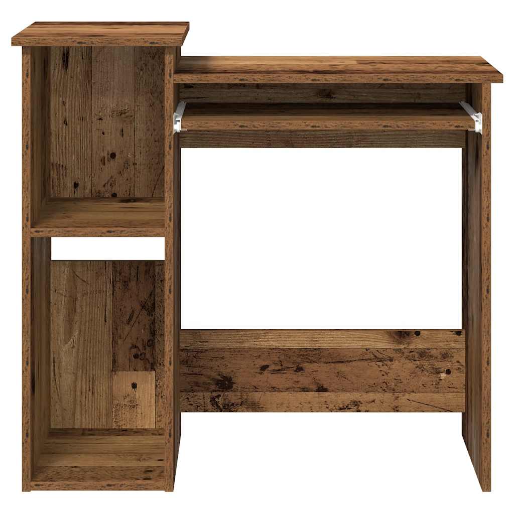 Desk with shelf, reclaimed wood look, 84x40x78cm, wood-based material