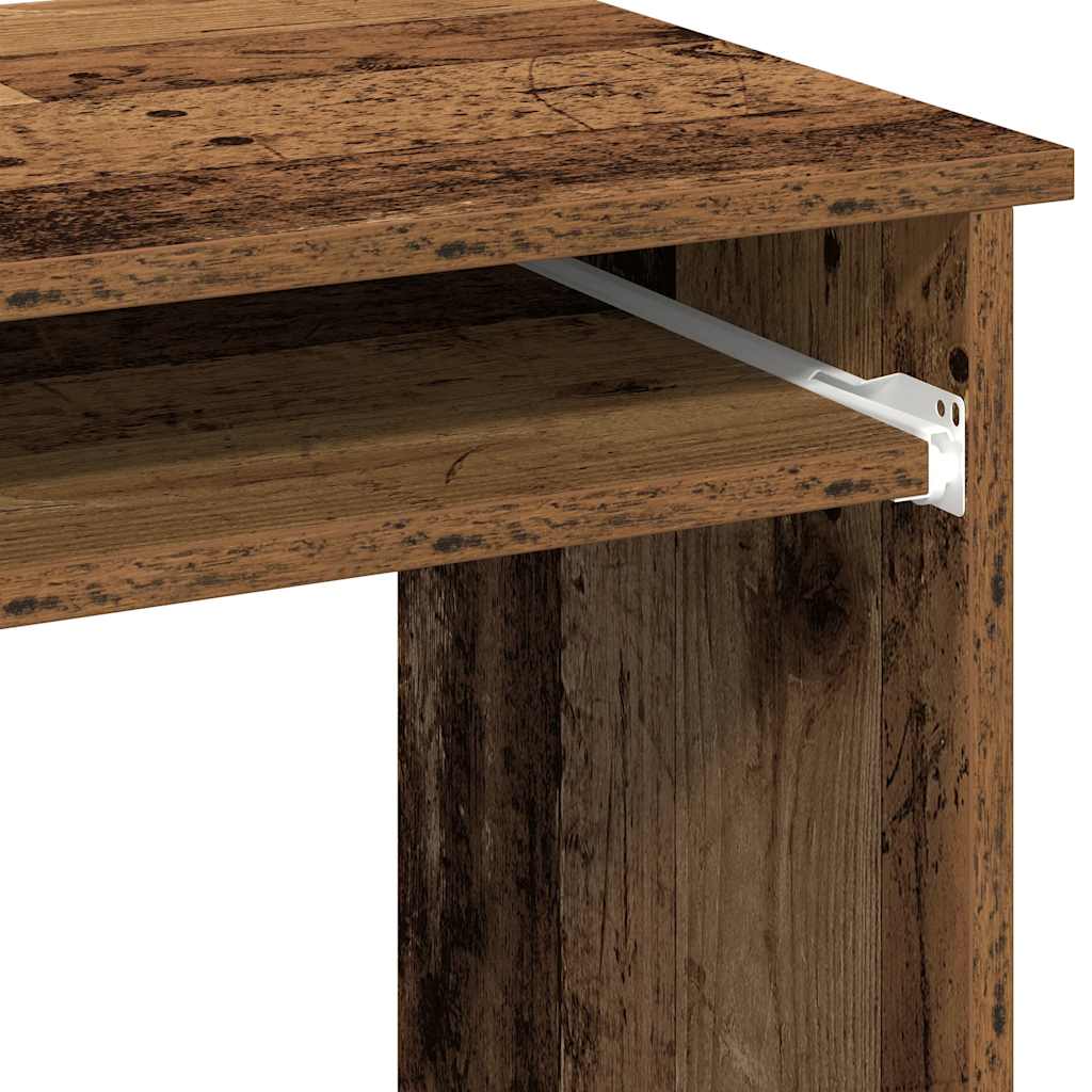 Desk with shelf, reclaimed wood look, 84x40x78cm, wood-based material