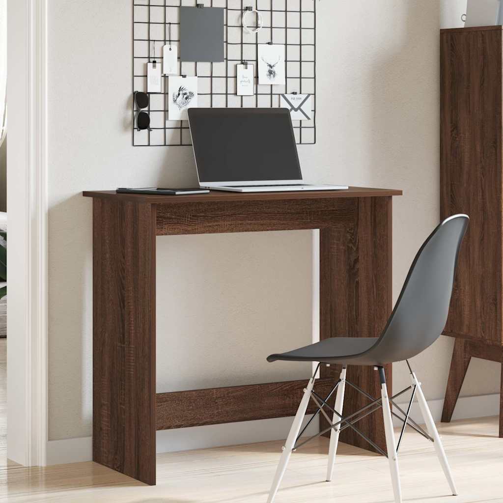 Bureau aspect chêne marron 80x40x75 cm en bois