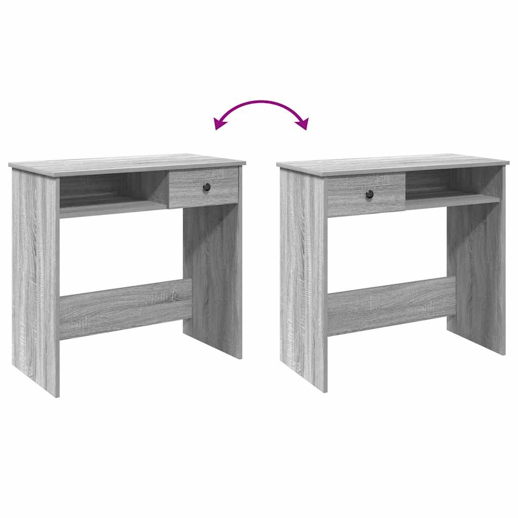 Bureau Sonoma gris 80x40x75 cm matériau bois