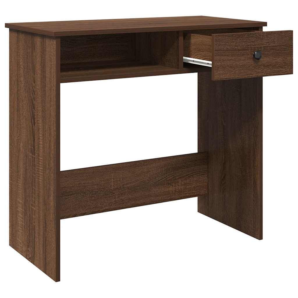 Bureau aspect chêne marron 80x40x75 cm en bois