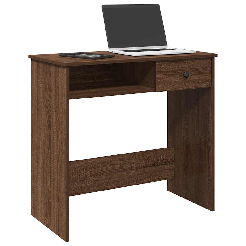 Bureau aspect chêne marron 80x40x75 cm en bois