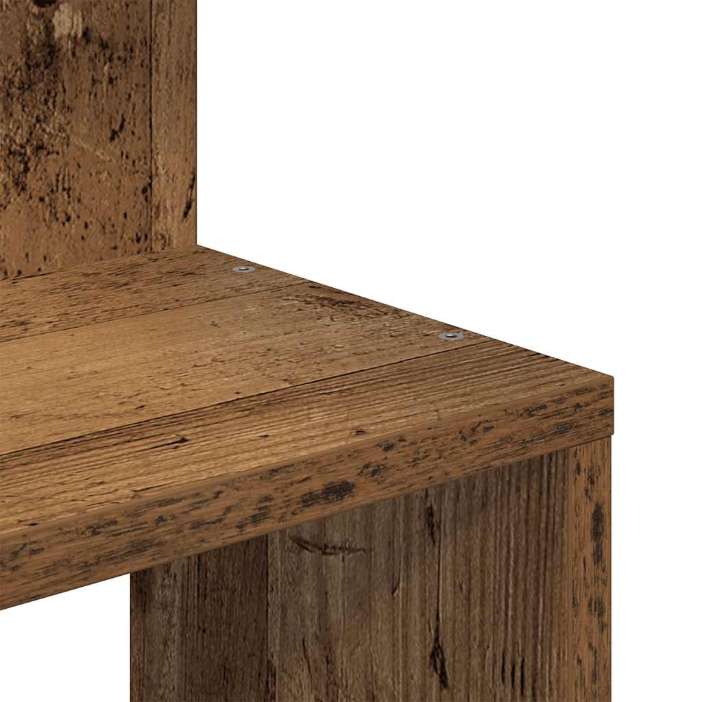 Wand-Eckregal Altholz-Optik 32x32x127,5 cm Holzwerkstoff