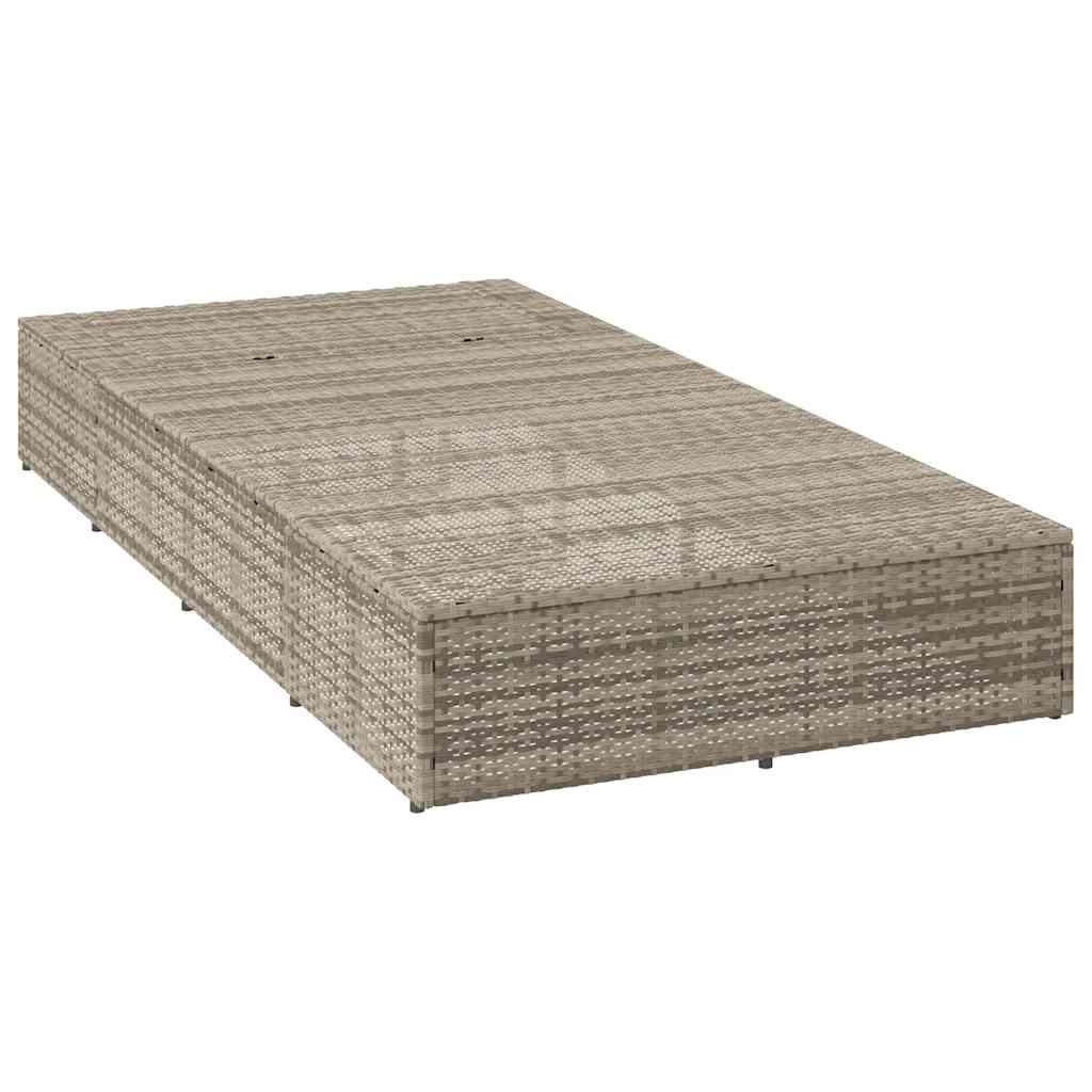 Chaise longue avec coussin flottant en polyrotin gris clair