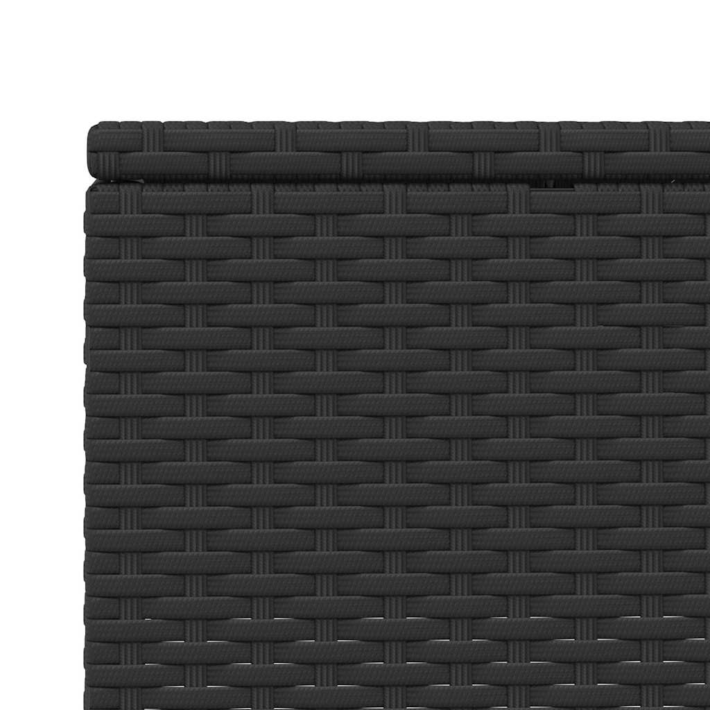 Chaise longue avec coussin flottant en polyrotin noir
