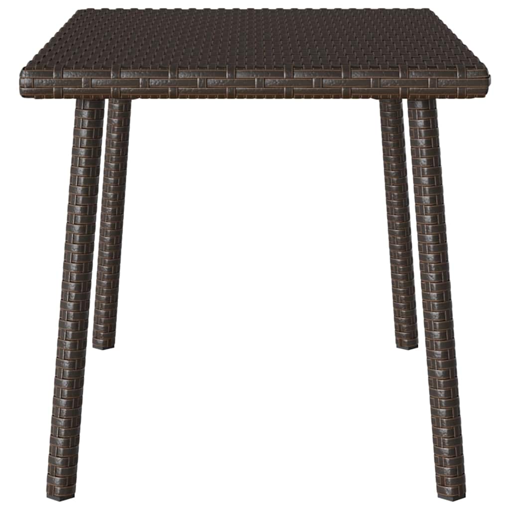 Table basse de jardin rectangulaire marron 60x40x37 cm en résine tressée