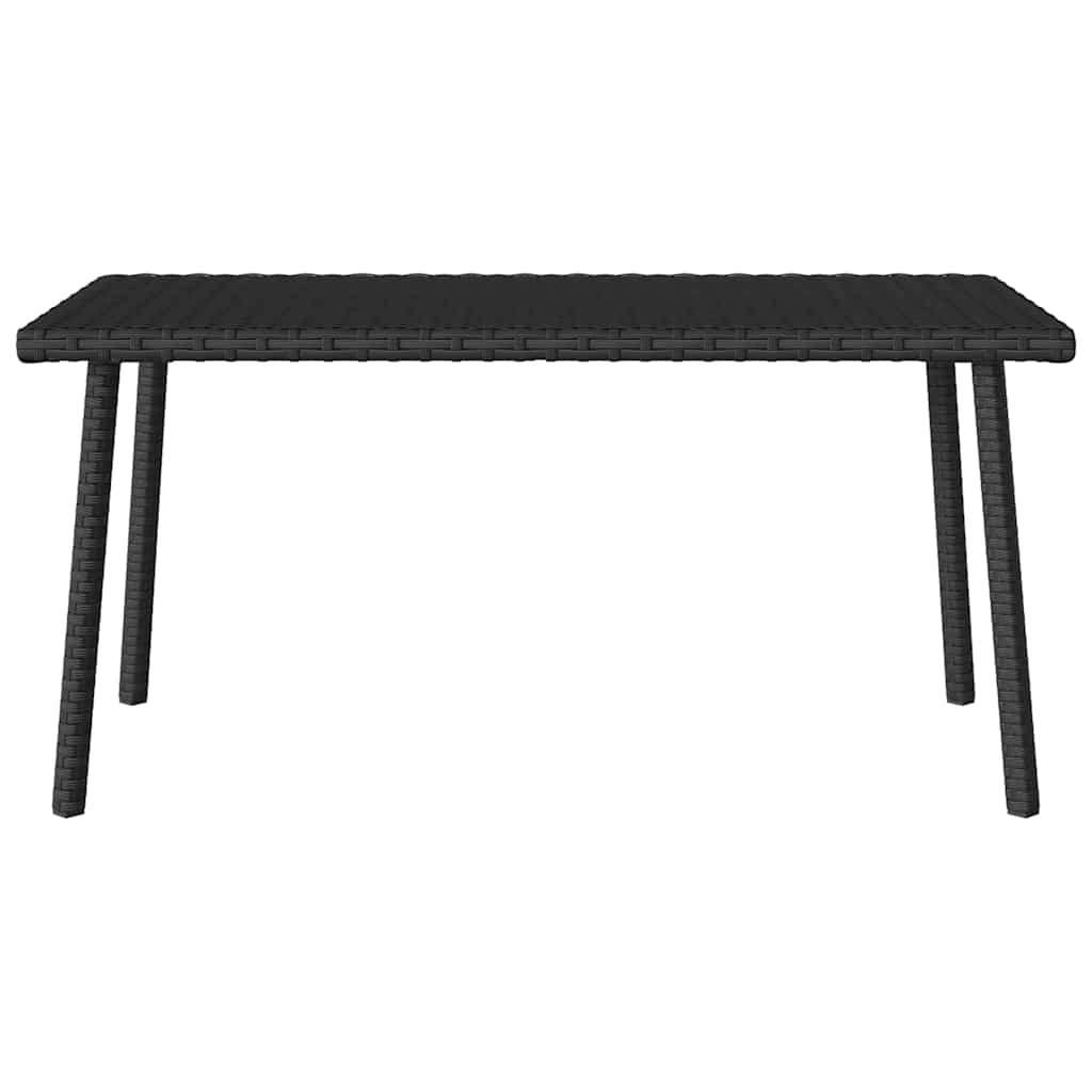 Garten-Couchtisch Rechteckig Schwarz 80x40x37 cm Poly Rattan