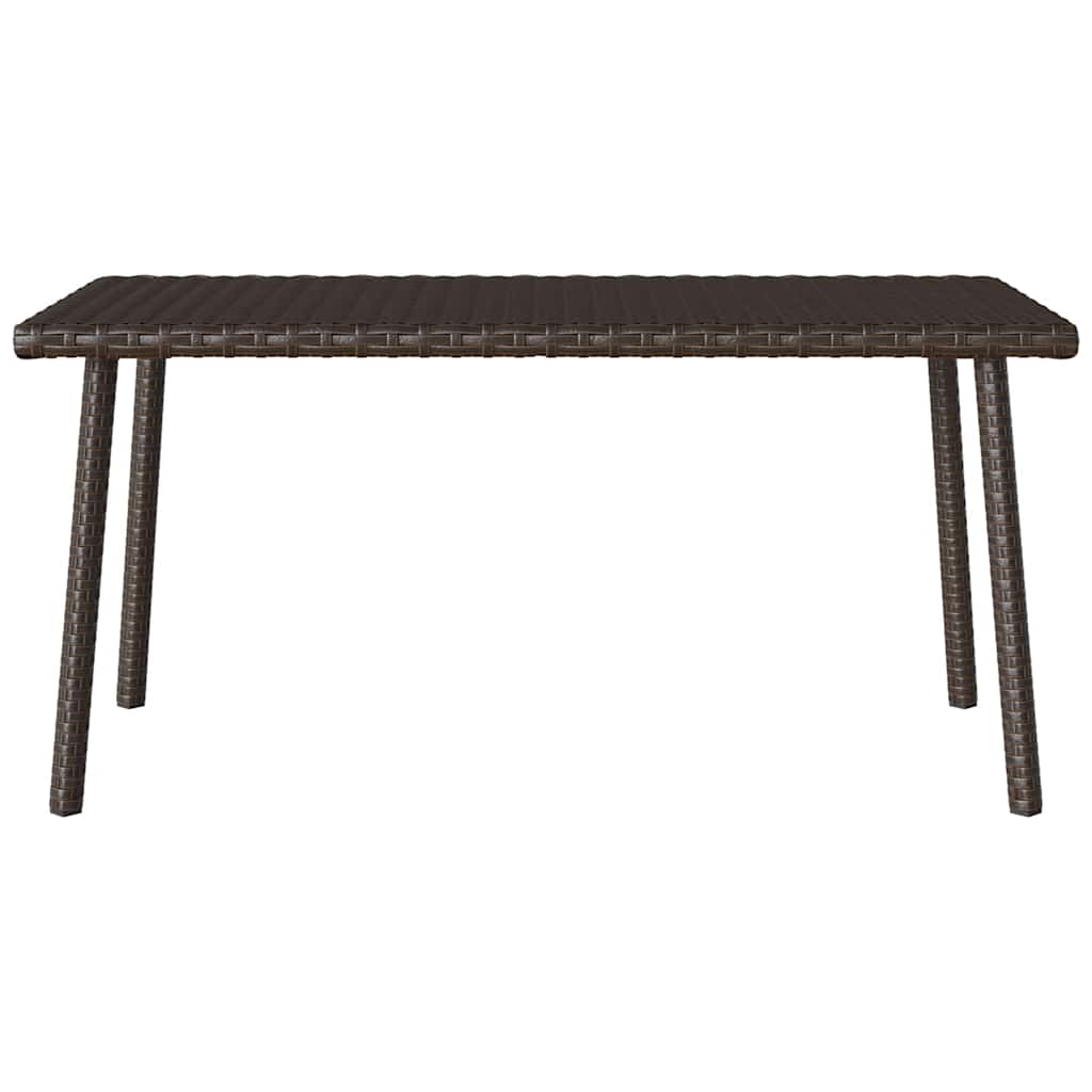 Table basse de jardin rectangulaire marron 80x40x37 cm en résine tressée