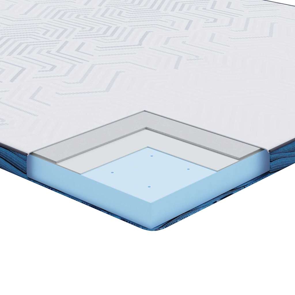 Matratzenpads Weiß und blau 200 x 200 cm Gel-Speicherschaum