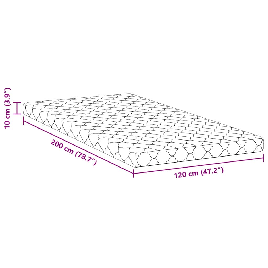Matratze mit Kokosnusschicht Weiß 200 x 120 cm PU-Schaum