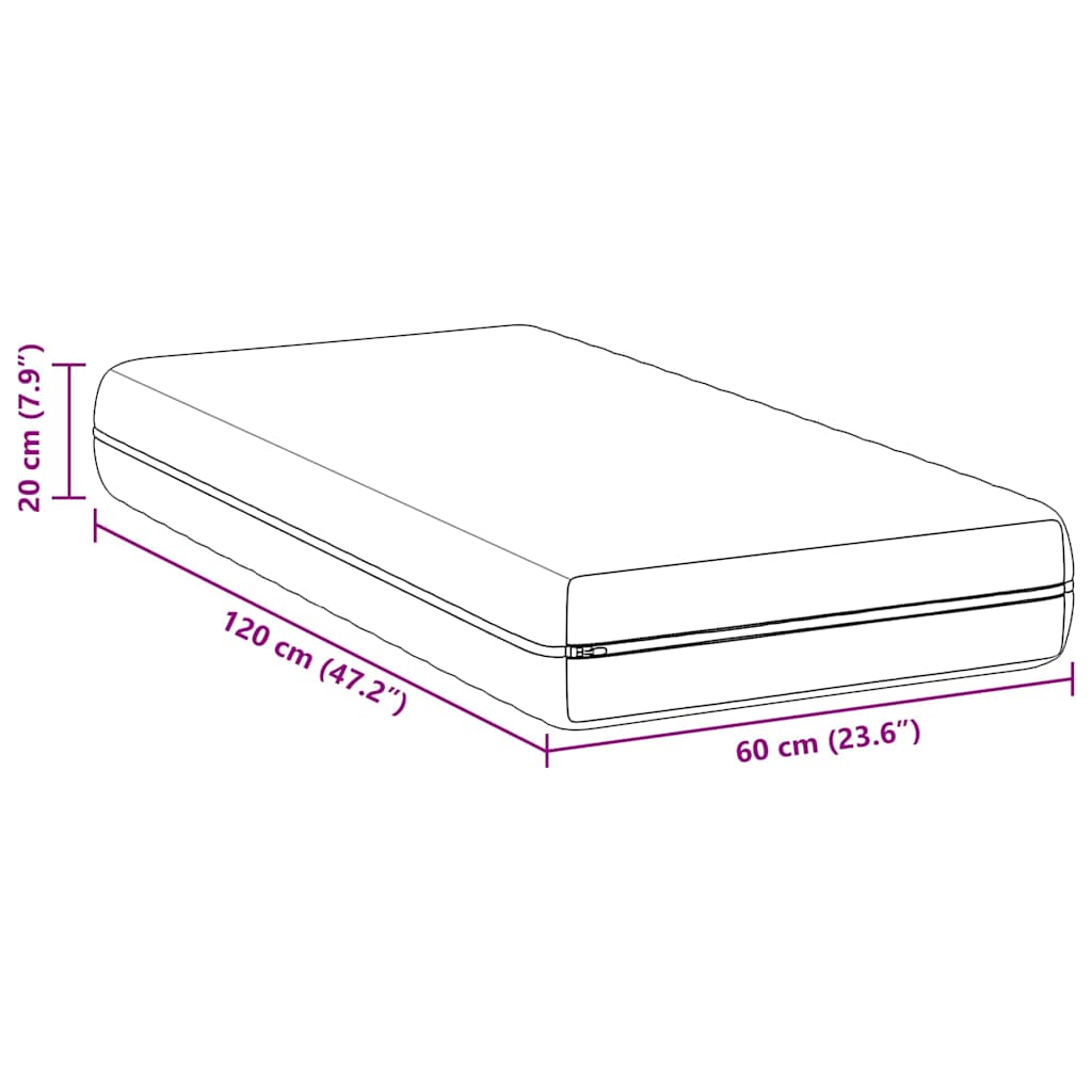 Matratze mit Kokosnusschicht Weiß 60 x 120 cm Taschenfeder