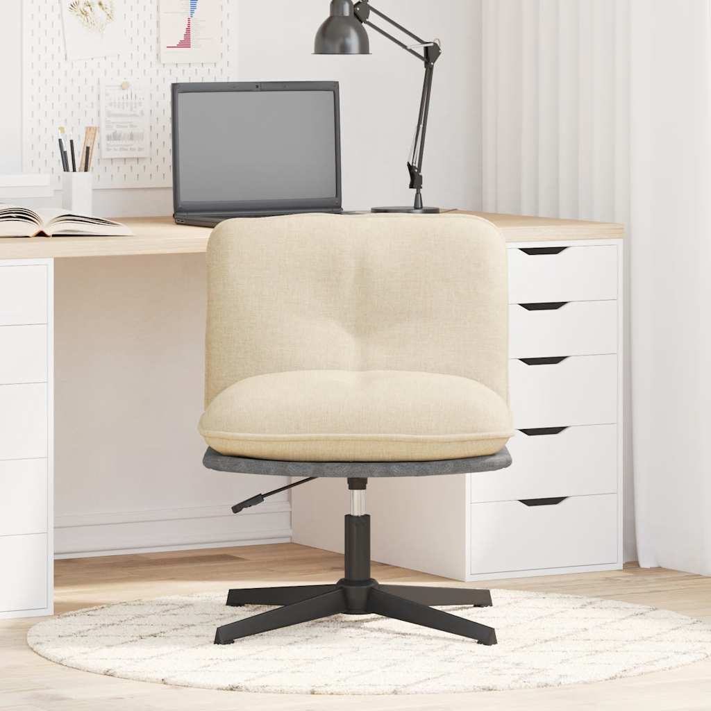 Bürostuhl Drehbar Creme Stoff
