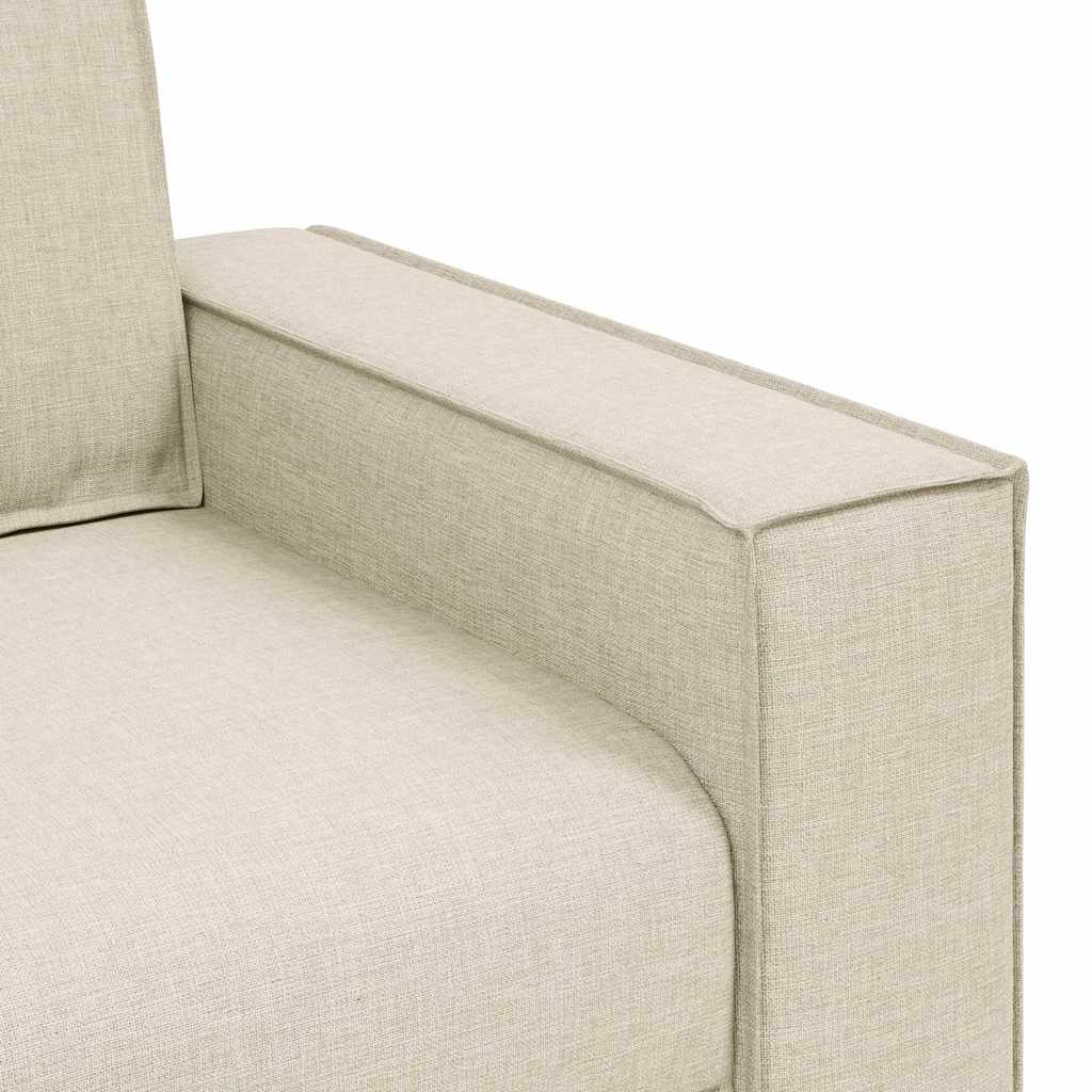 Sofa Stuhl mit Kissen 3 pcs Beige 220 x 78 x 84 cm Leinen