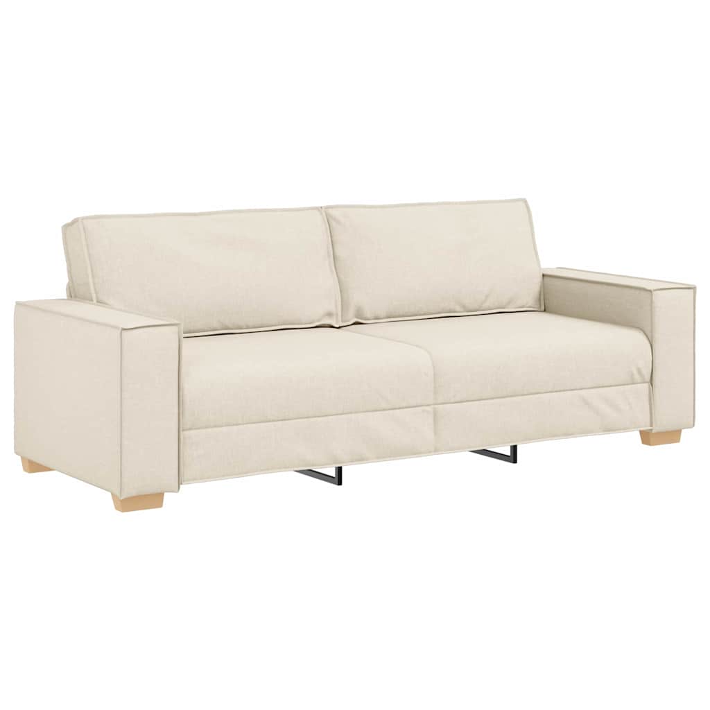 Sofa Stuhl mit Kissen 3 pcs Beige 220 x 78 x 84 cm Leinen