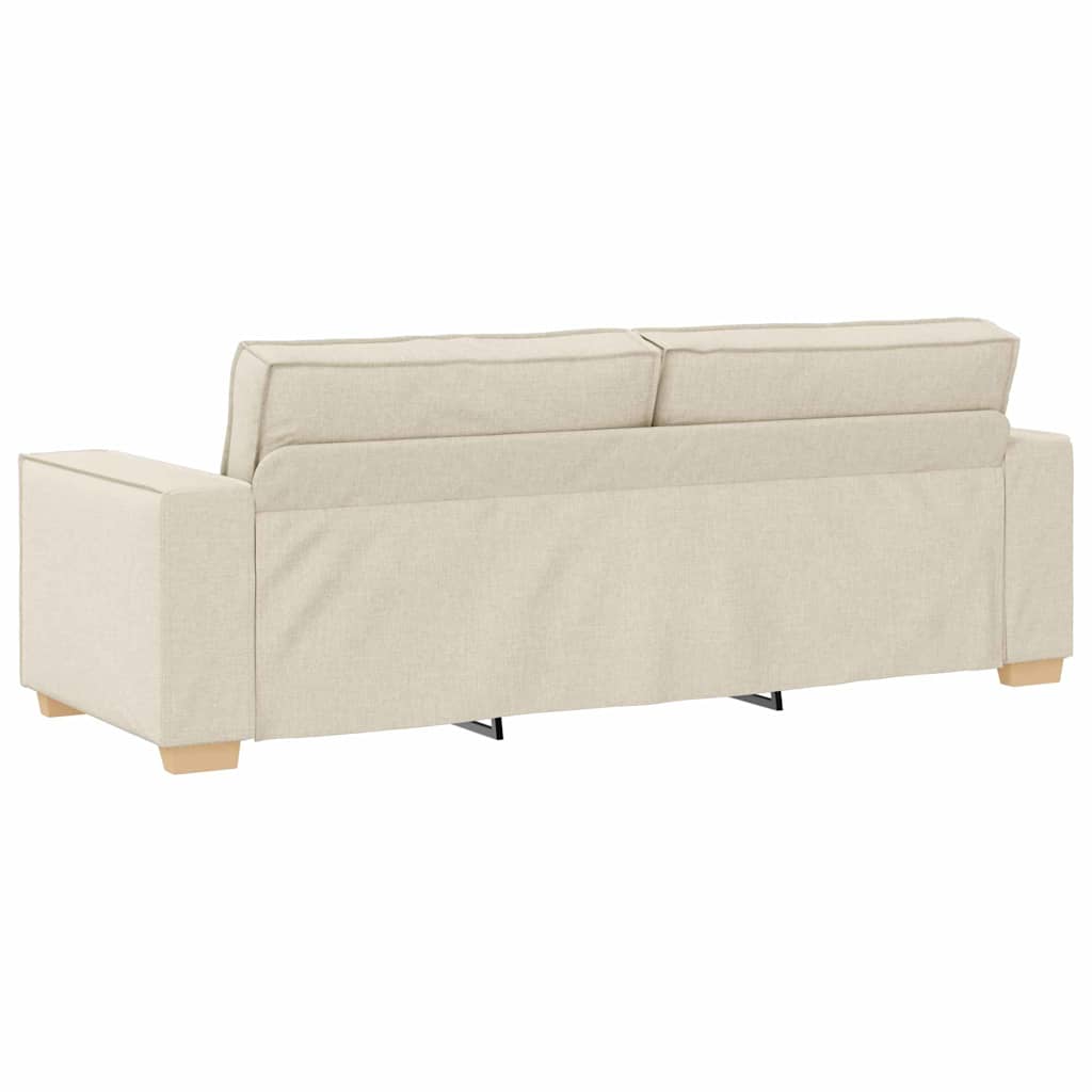 Sofa Stuhl mit Kissen 3 pcs Beige 220 x 78 x 84 cm Leinen