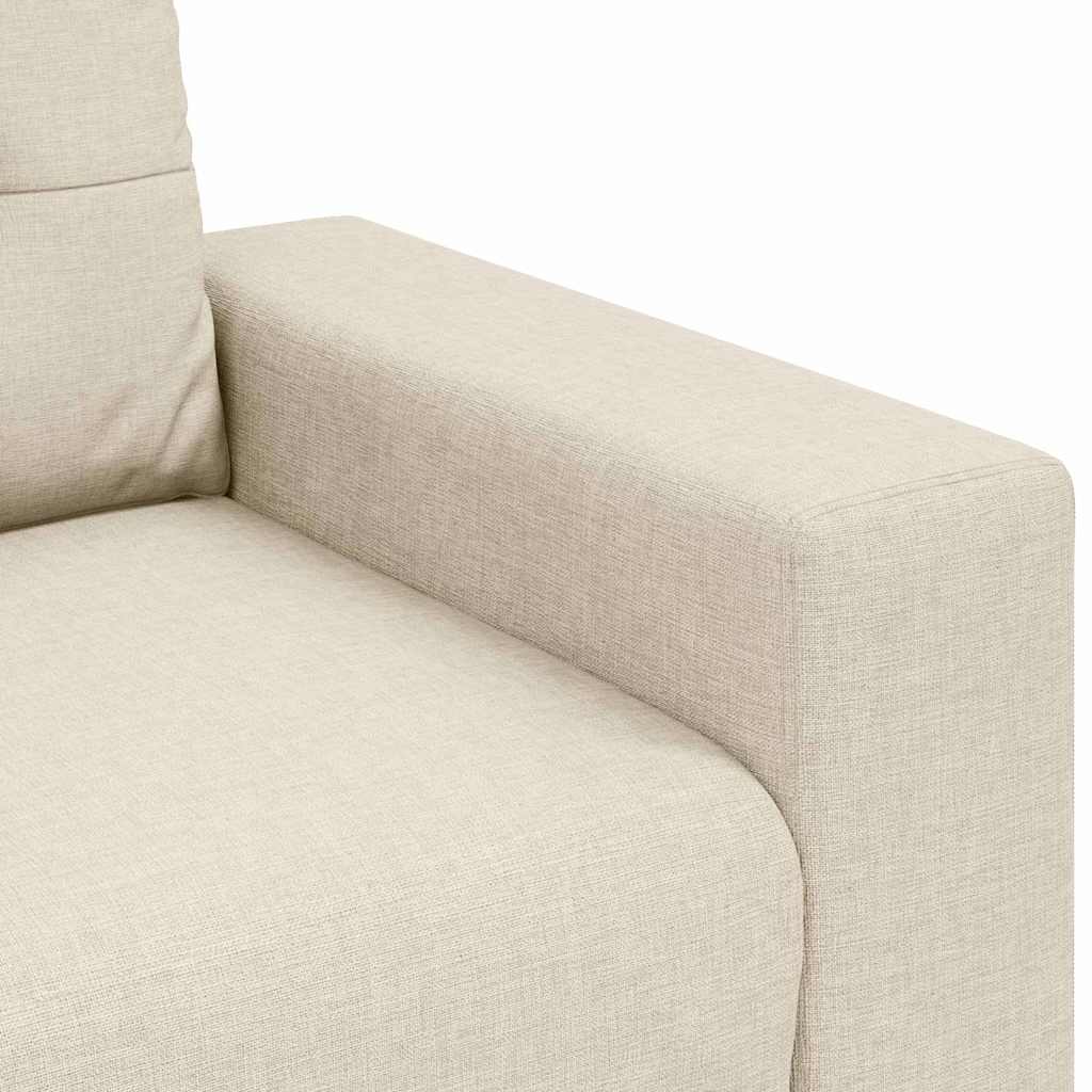 Sofa mit Kissen mit Kissen 3 pcs Beige 220 x 78 x 84 cm Leinen