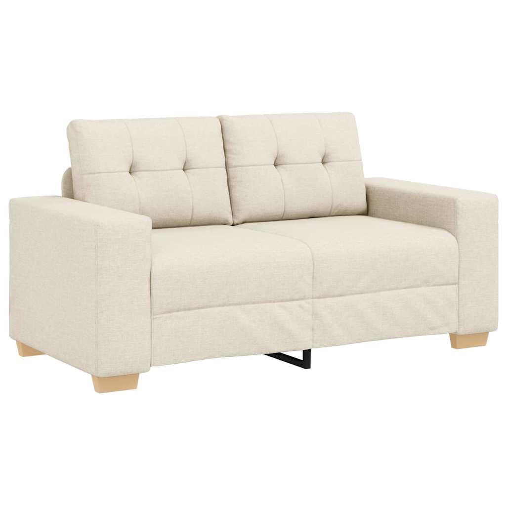 Sofa mit Kissen mit Kissen 3 pcs Beige 220 x 78 x 84 cm Leinen