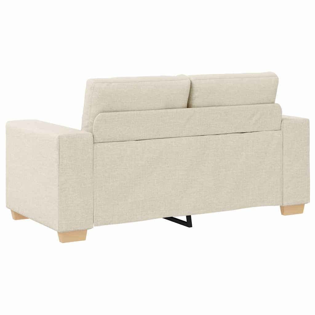 Sofa mit Kissen mit Kissen 3 pcs Beige 220 x 78 x 84 cm Leinen